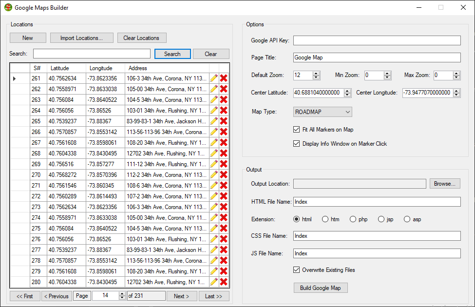 Selected Lat/Lng Fields